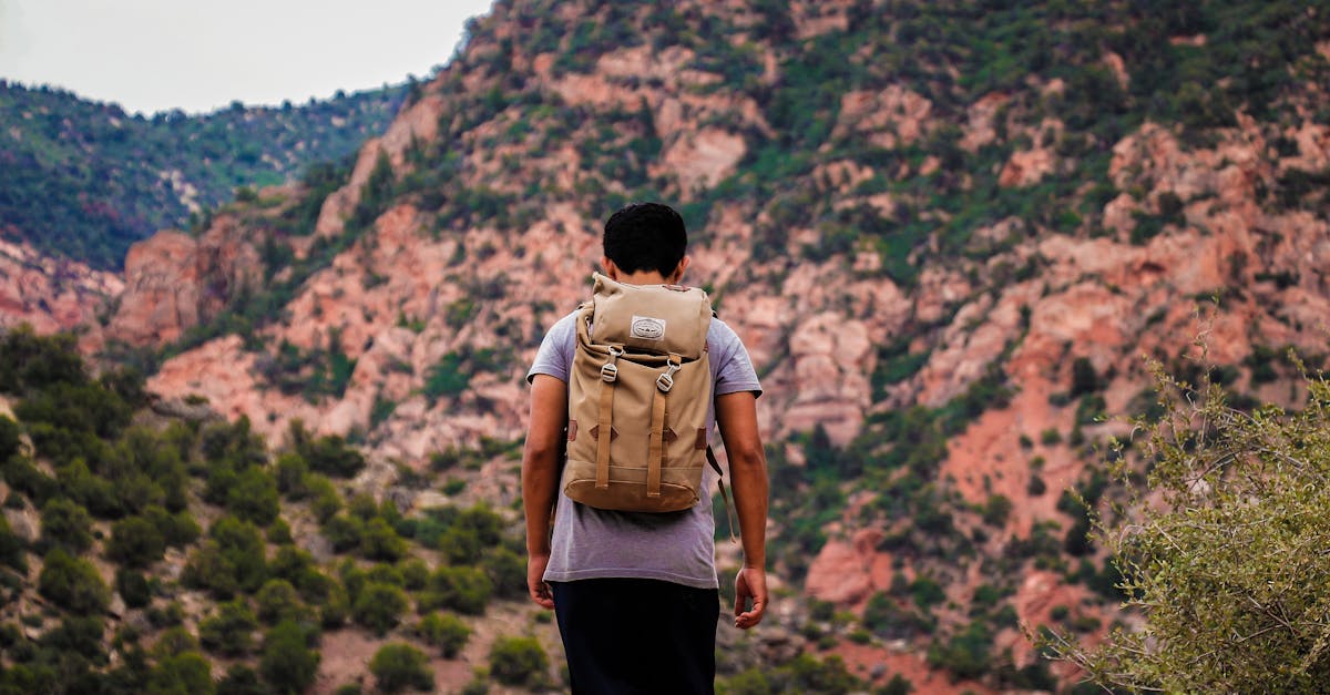 A lone backpacker hikes a stunning mountain trail, embracing nature and adventure.