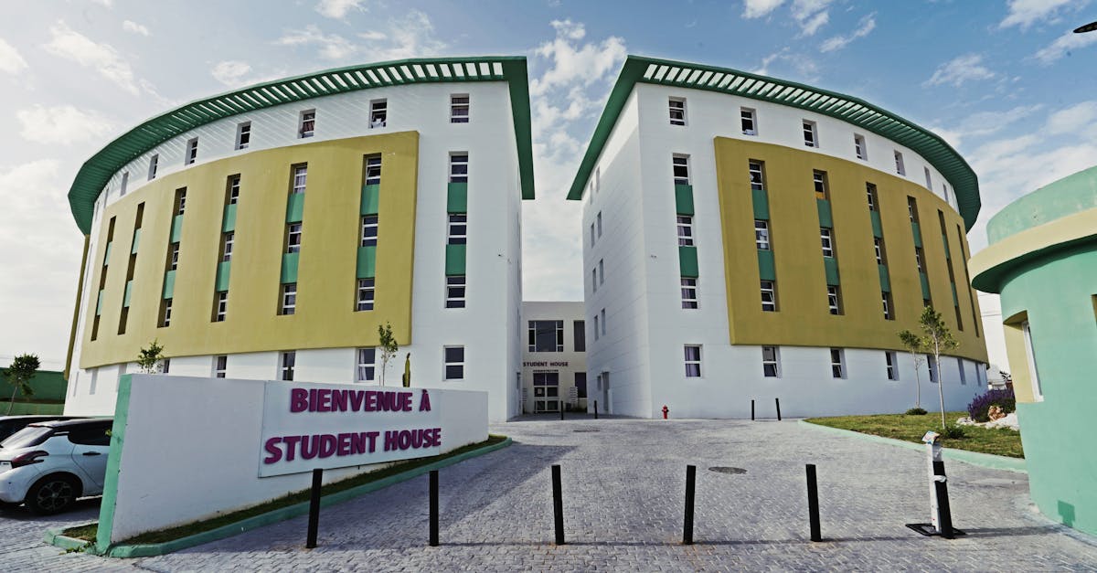 Contemporary student housing with unique architecture in Tanger, Morocco.