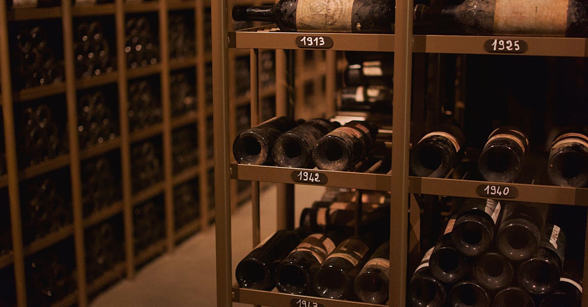 Explore a vintage wine cellar in Pauillac filled with historic wine bottles.