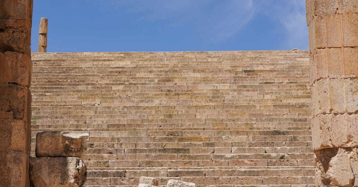 Explore the ancient stone steps of Jerash, a significant archaeological site in Jordan.