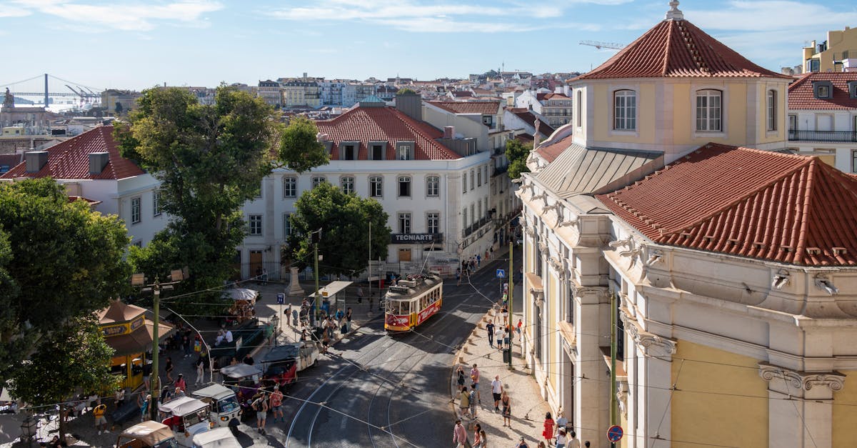 Discover the vibrant cityscape of Lisbon with historic trams and architecture, perfect for travel enthusiasts.