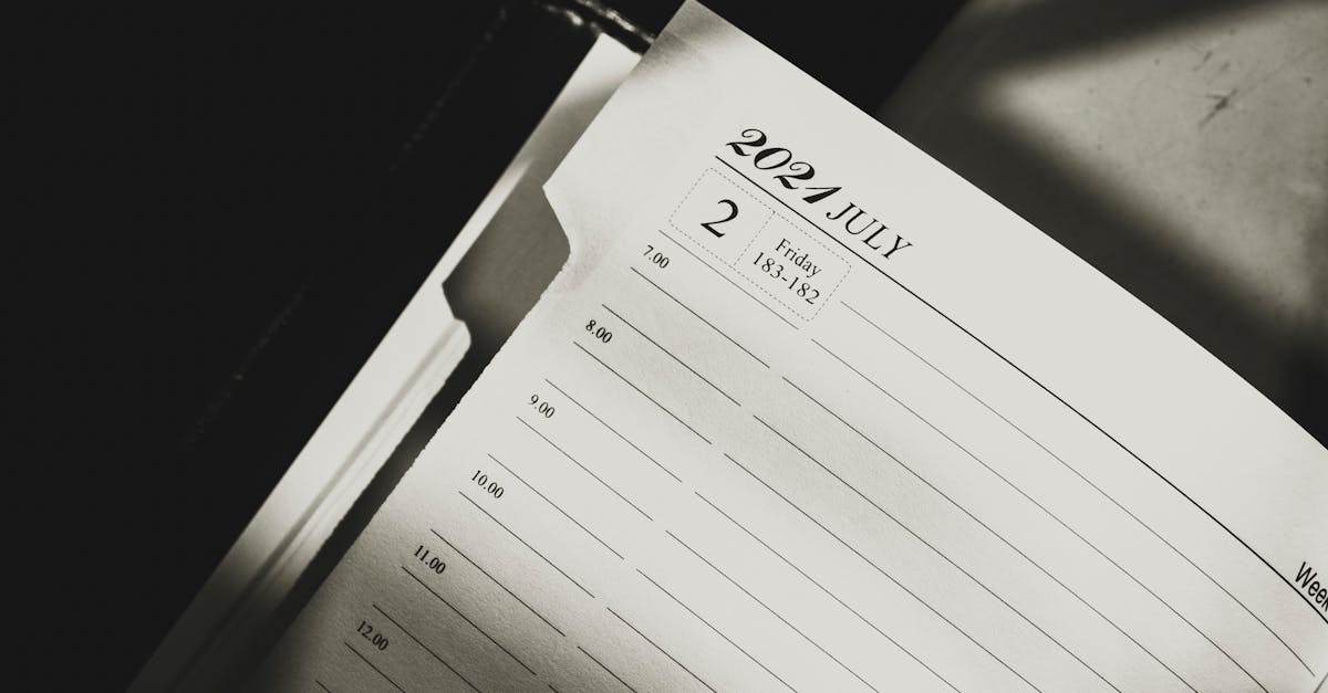 A detailed close-up shot of a planner showing July 2, 2021.